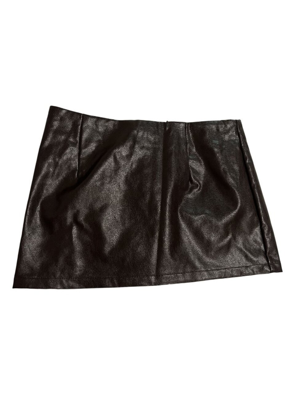 SOLADO Faux Leather Mini Skirt in Brown